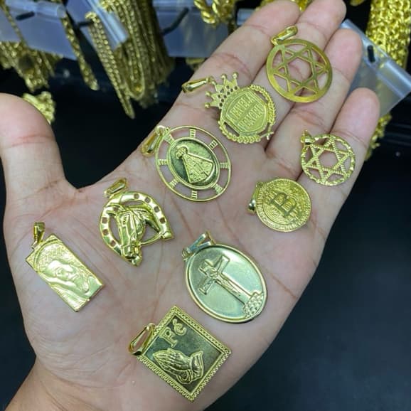 pingentes 100% De Moeda Antiga Identica Ao Ouro 18k 4