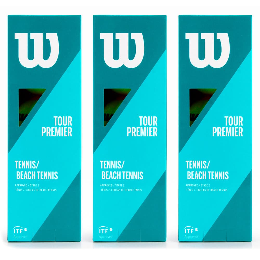 03 Tubos 9 Bolas Bolinhas Beach Tennis 9PCS Balls Para Raquete De Tênis De Praia Wilson Tour Premier