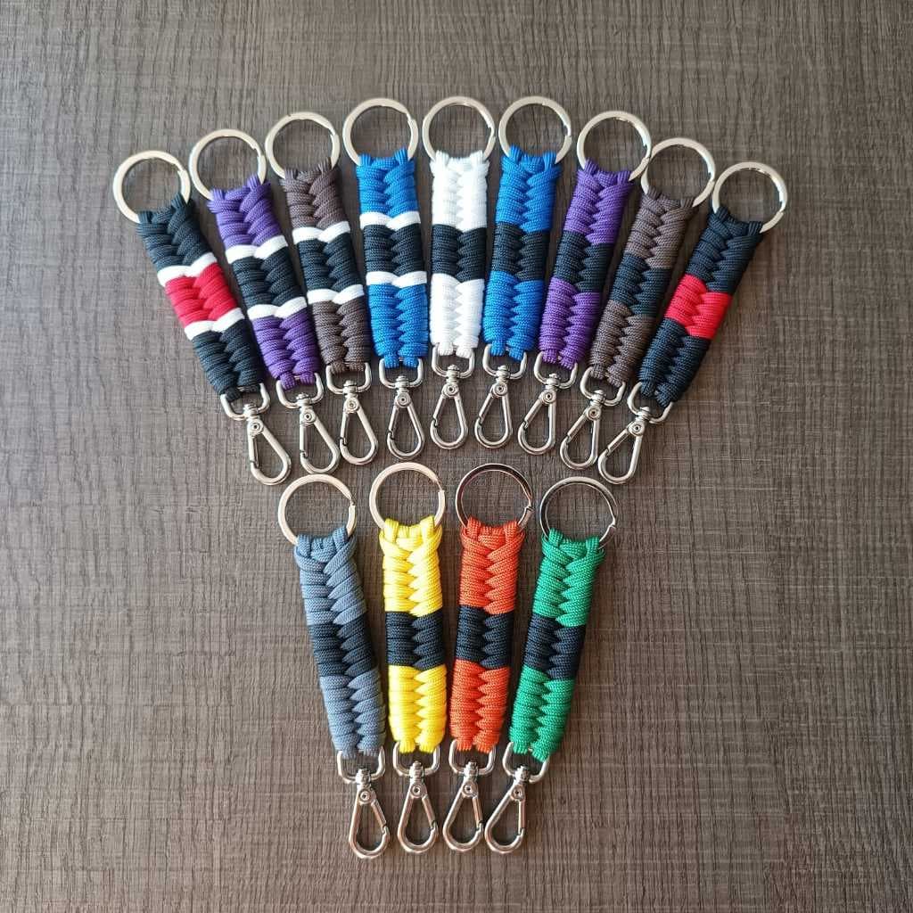 Chaveiro Paracord JIU JITSU TORINO Faixa Graduação Preta Marrom Roxa Azul Branca