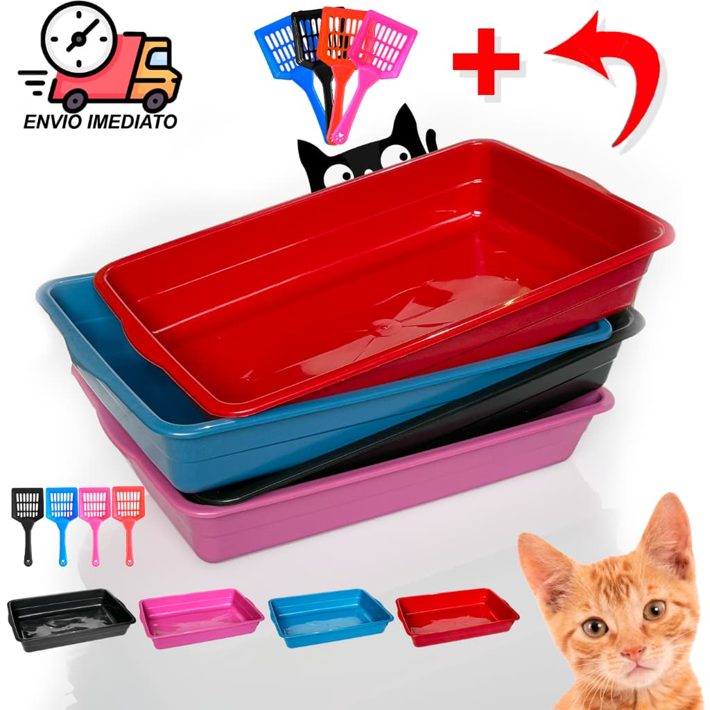 Bandeja Higiénica Para Gatos Caixa De Areia Gato Grande + Pá Higiénica