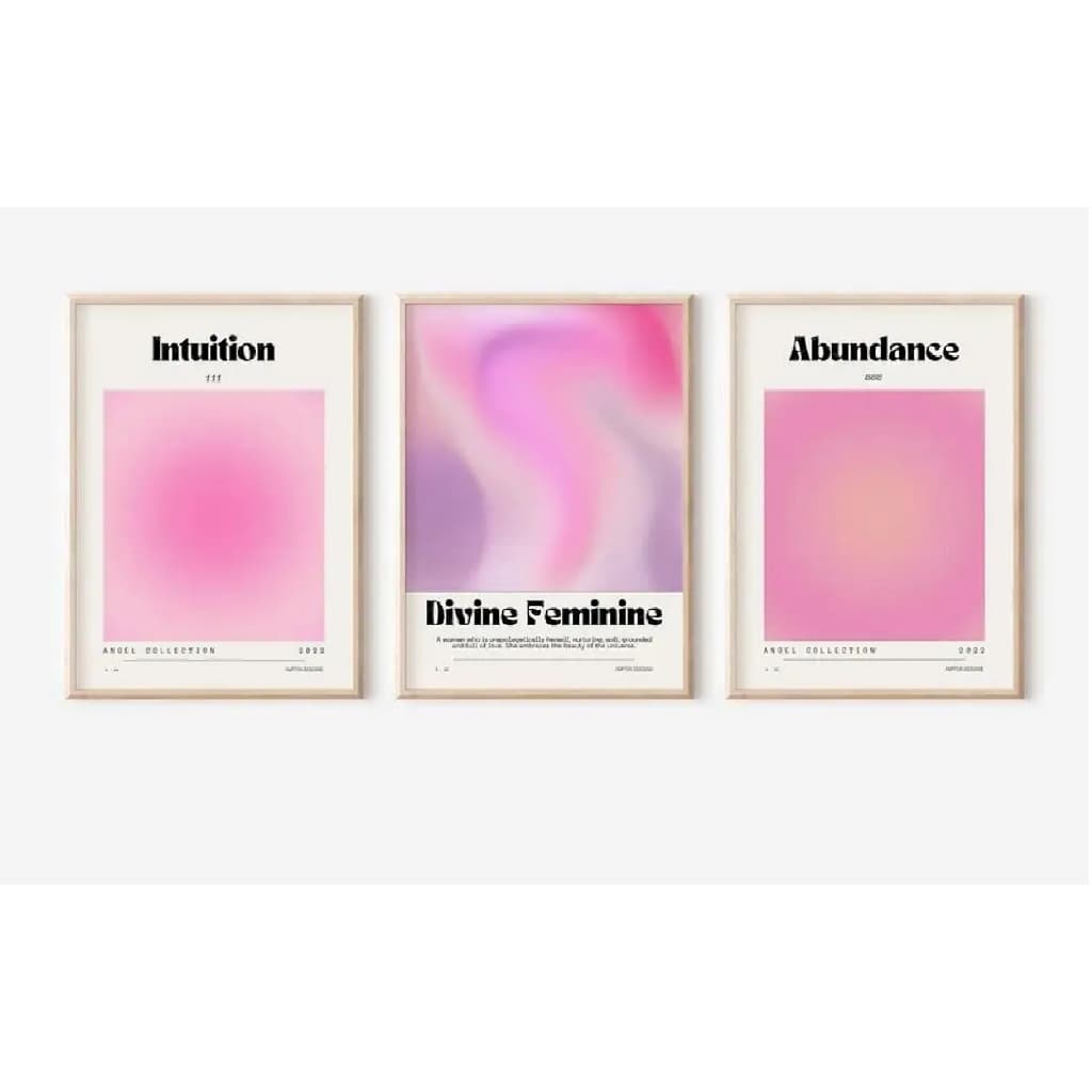 Quadros decorativos Energia feminina (3 peças)