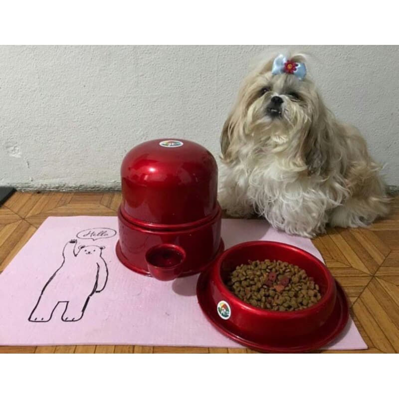 Bebedouro Vida Mansa Para Cachorros Cães e Gatos 1,4L + Comedouro 200ml