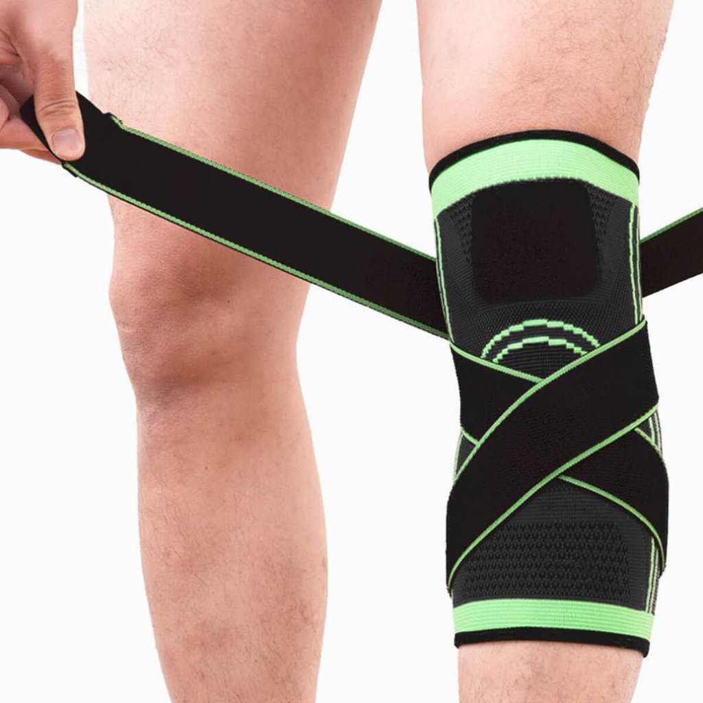Joelheira de Compressão Ajustável Esportiva Elástica faixa dupla Corrida Bike Futebol com Bandagem