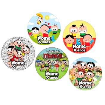 Adesivos Papel Fotográfico 4cm x 4cm Turma da Mônica / Mônica Toy Personalizado