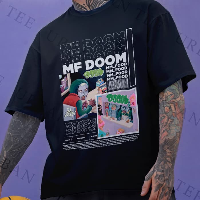 Camiseta Basica Algodao Mf Doom Mm food Biografia Graphic Rapper Unissex