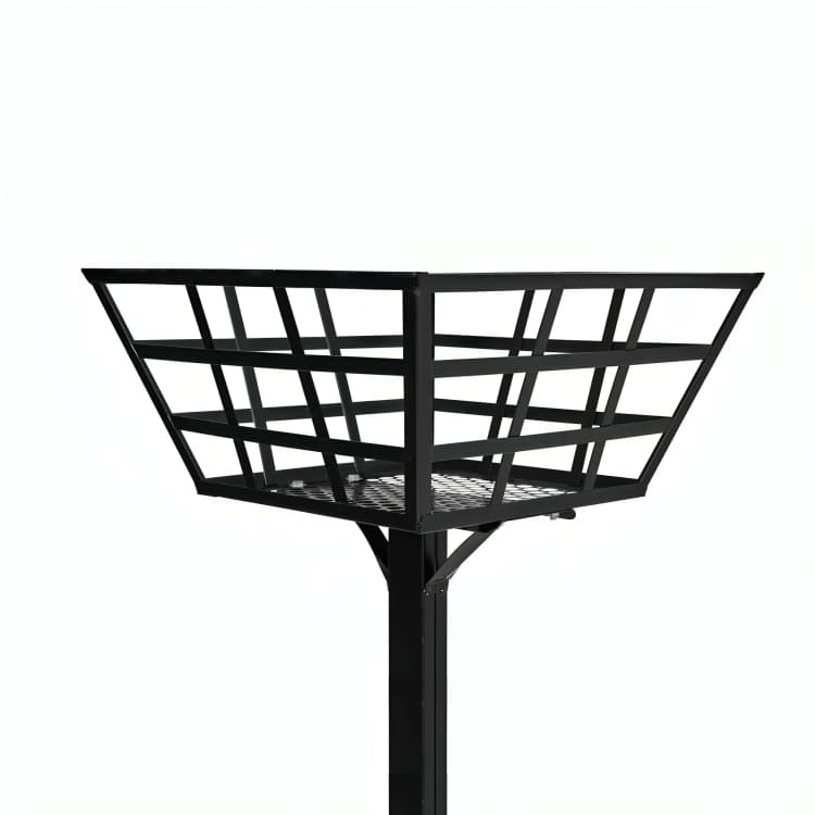Lixeira Externa De Calçada Rua Em Aço Carbono Pintura Eletrostatica Grande Estilo Grade Vazada