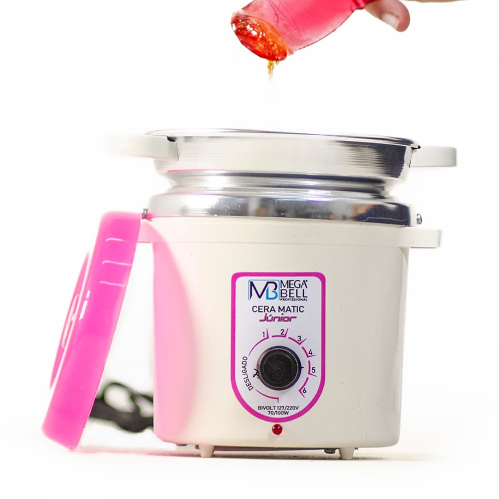 Termocera Aquecedor de Cera Junior 400g  Bivolt - Com refil Branca com Rosa (7117 MB)