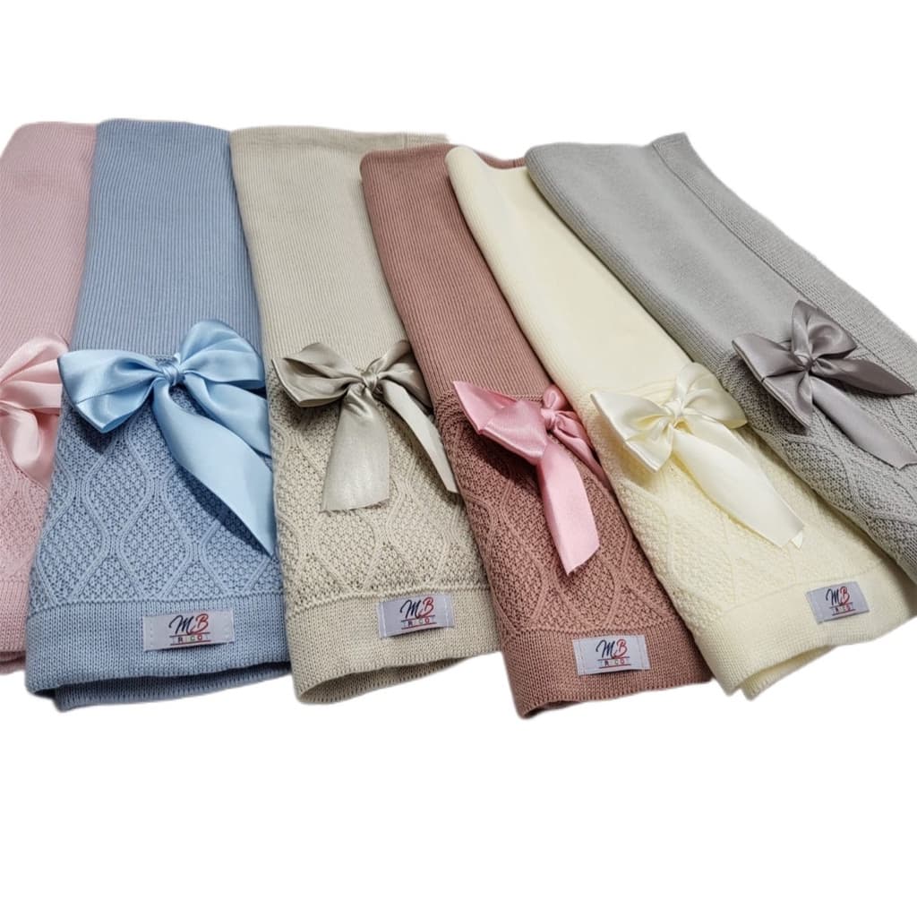 Manta Tricô Tricot Aran Saida Maternidade Bebê C/Laço Removível Luxo