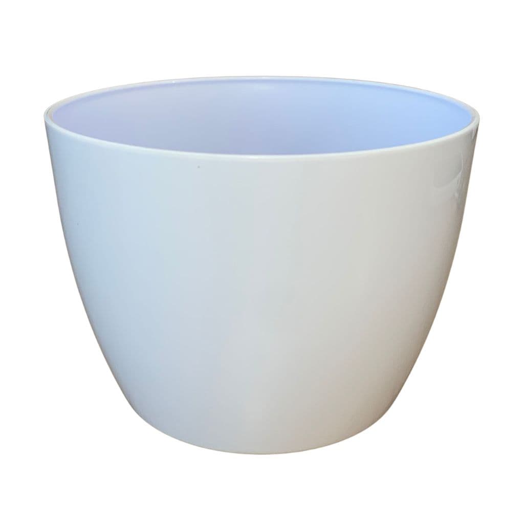 Vaso Cachepo para Plantas Liso Plástico M 14X10,3cm Branco Decorativo