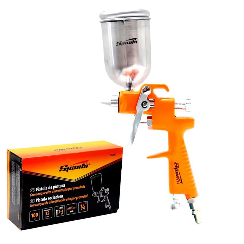 Pistola Pintura Profissional Gravidade 100ml Bico 0.5mm Revolver Pintura Pequeno