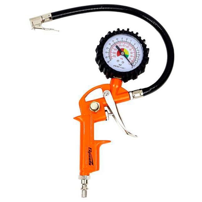 Calibrador Pneu Manual C/ Manometro Profissional Rosca 1/4 220 Bar