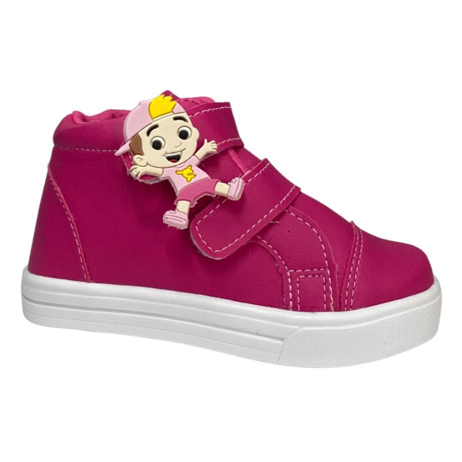 Tenis Menina Cano Alto Pink Infantil Juvenil 20 Ao 34