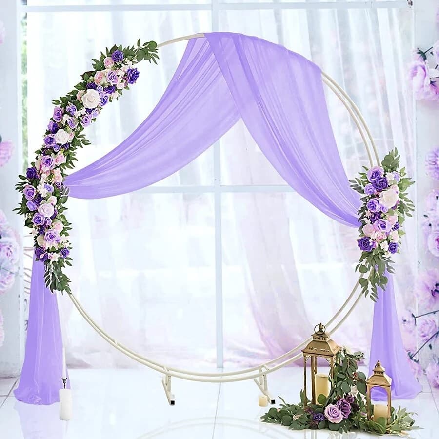 Tecido Voal Voil 5mt x 3mts Largura Lilás - Leve Transparência - Cortina Decoração Festa Aniversário