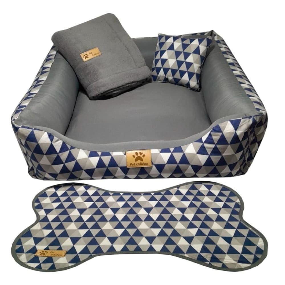 CAMA CAMINHA PET 60X60 KIT 4 PEÇAS PARA CACHORRO GATO CAMA MANTA E JOGO AMERICANO FUNDO IMPERMEÁVEL