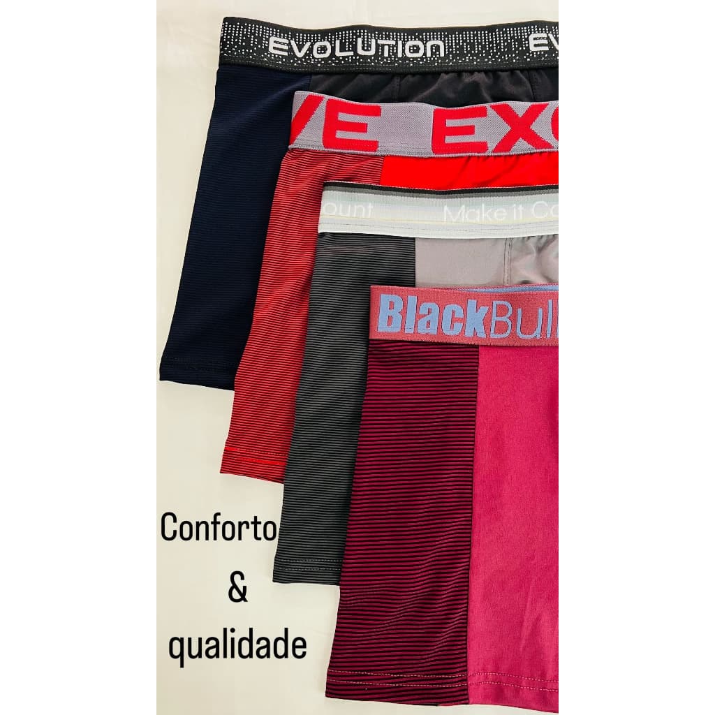 Kit 3 Cueca Masculina Boxer Adulto Microfibra Tecido Confortável