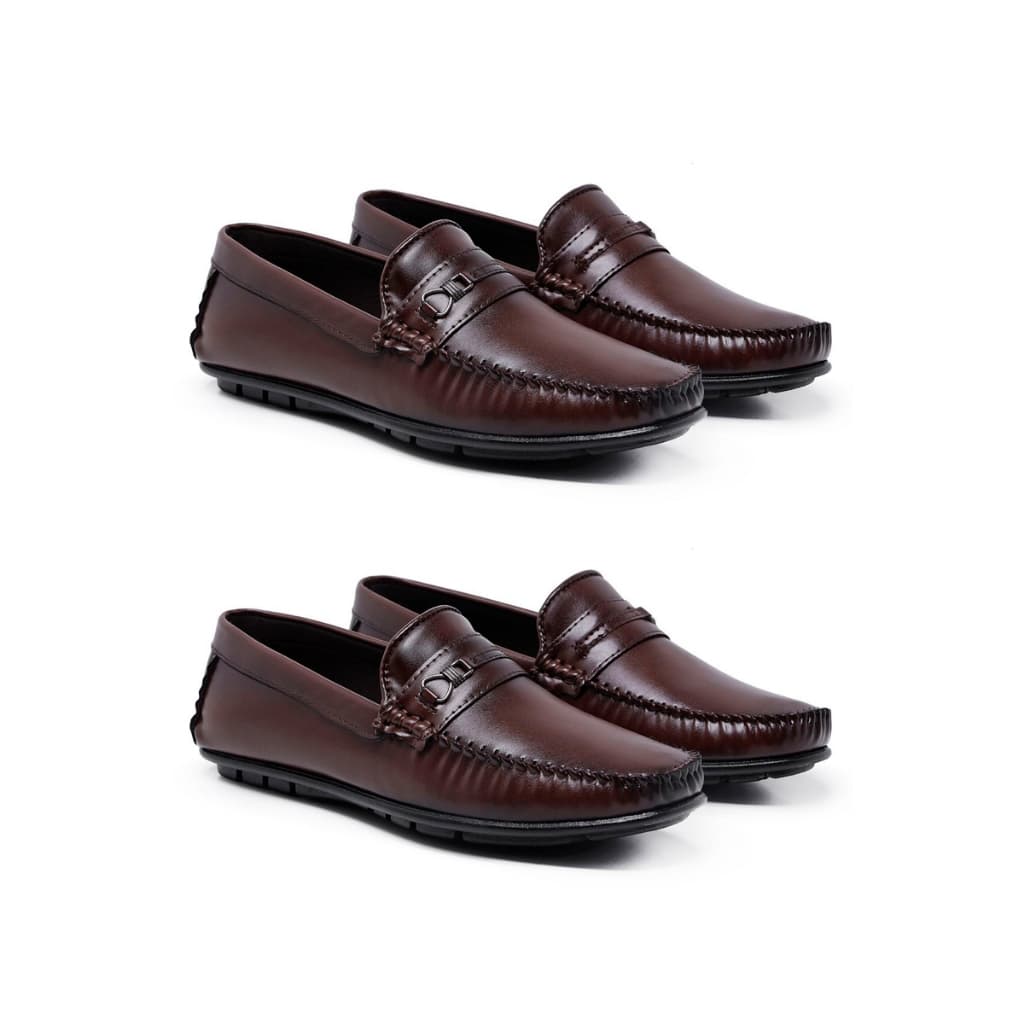 Kit 2 Sapatos Mocassim Social Oxford Masculino Sintético Premium Trabalho Casamento Festas Off