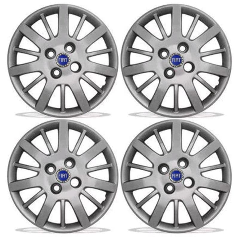 kit 4 calotas Fiat aro 13 Palio 2009 2010 Siena com ou sem emblema azul