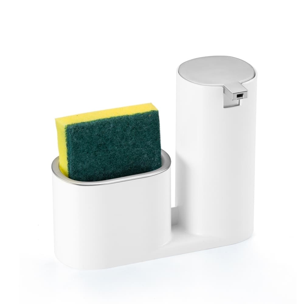 Dispenser porta Detergente Suporte Esponja Bucha Multiuso Cozinha Preto Arthi