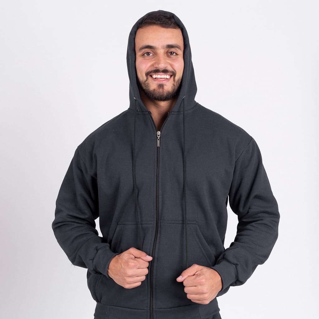 Moletom Masculino Canguru Casaco zíper Com Capuz Blusa de Frio