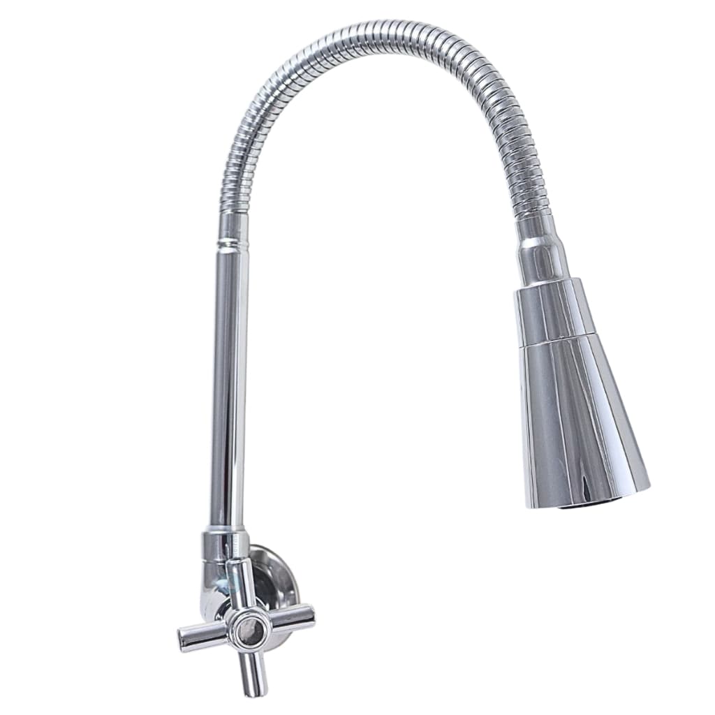 Torneira Gourmet Metal Inox Cônico Duplo Jato Pia Cozinha Parede Luxo C-34 Max