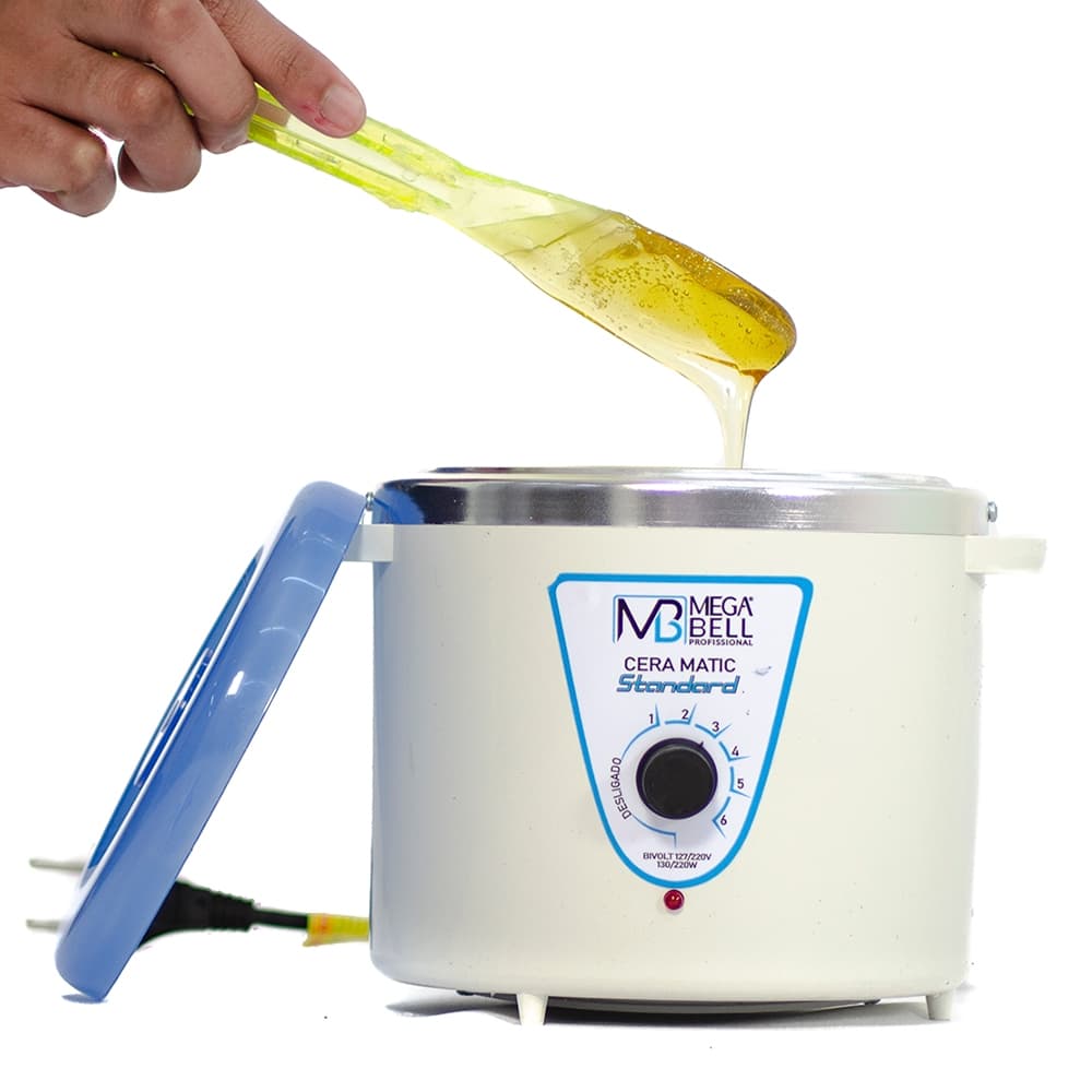 Panela Termocera para depilação Standard 700g Bivolt Sem Refil Branca Com Azul (7120 MB)