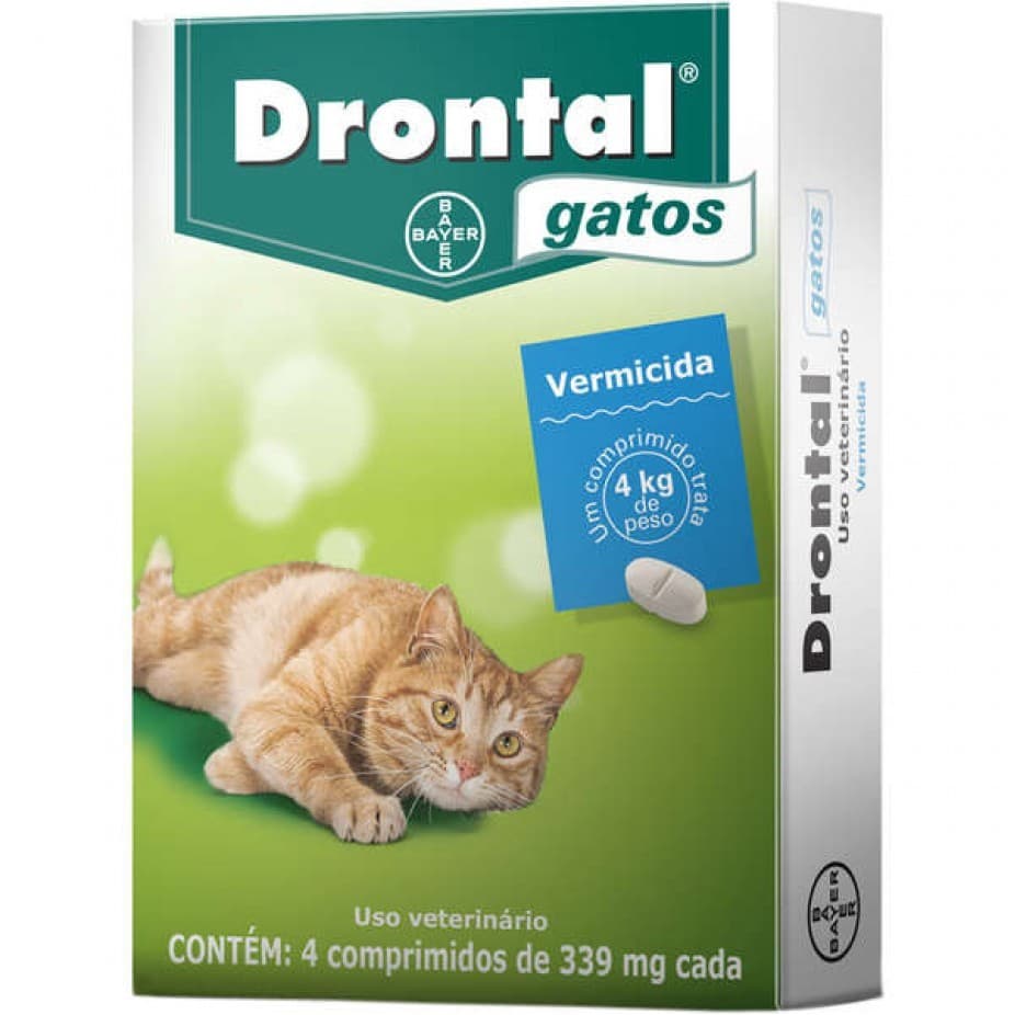 Vermífugo Drontal Gatos 4kg com 4 comprimidos Bayer Elanco