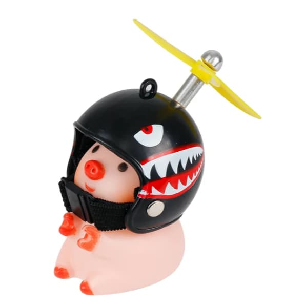 Porco De Borracha Com Fone com Capacete Acessórios Decoração