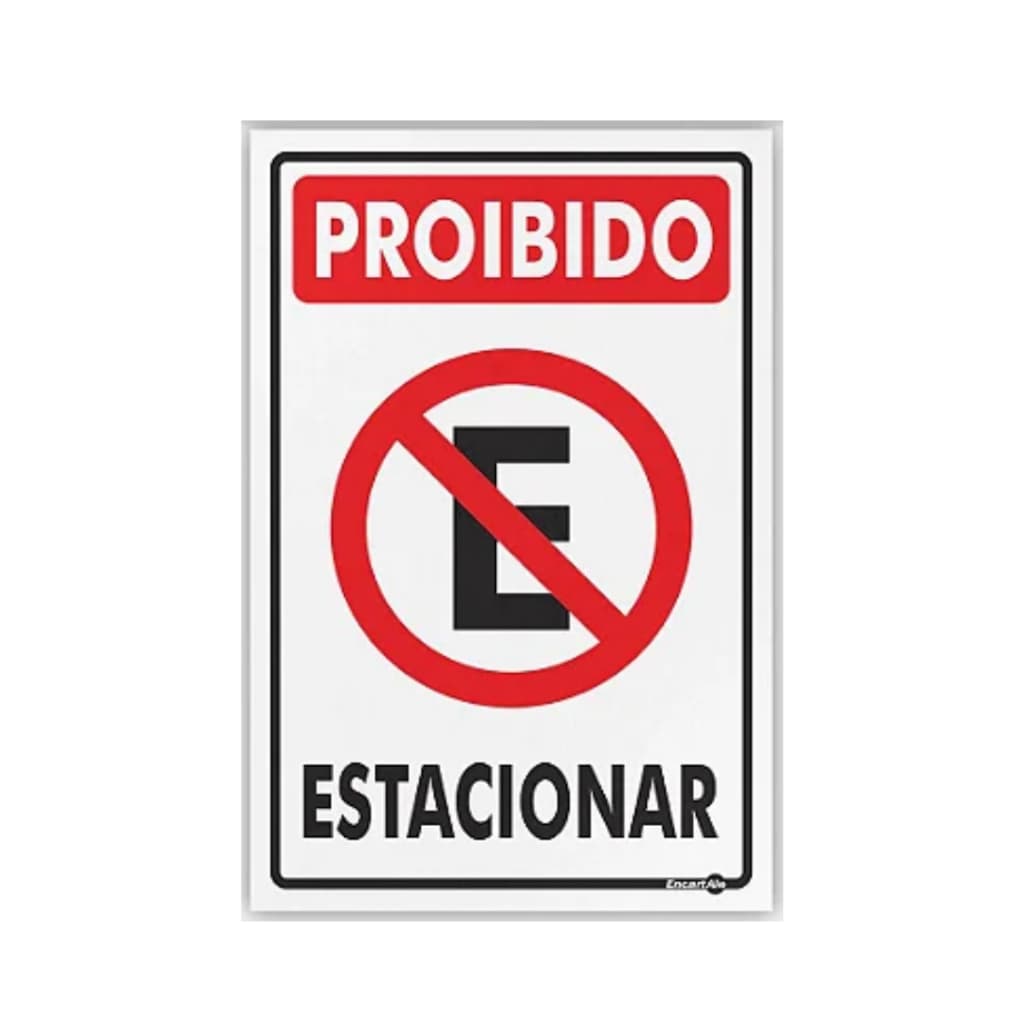 Placa De Sinalização De Garagem - Proibido Estacionar
