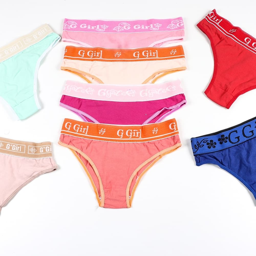 kit 5 calcinha cotton cos largo feminina em algodão