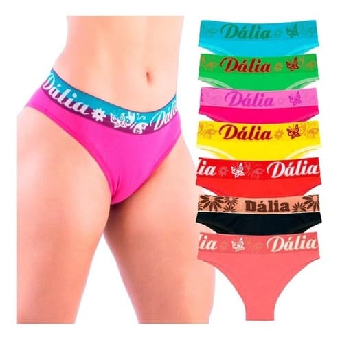 Kit 10 Calcinha Com Cós Adulto Tanga Cotton Algodão Lisa