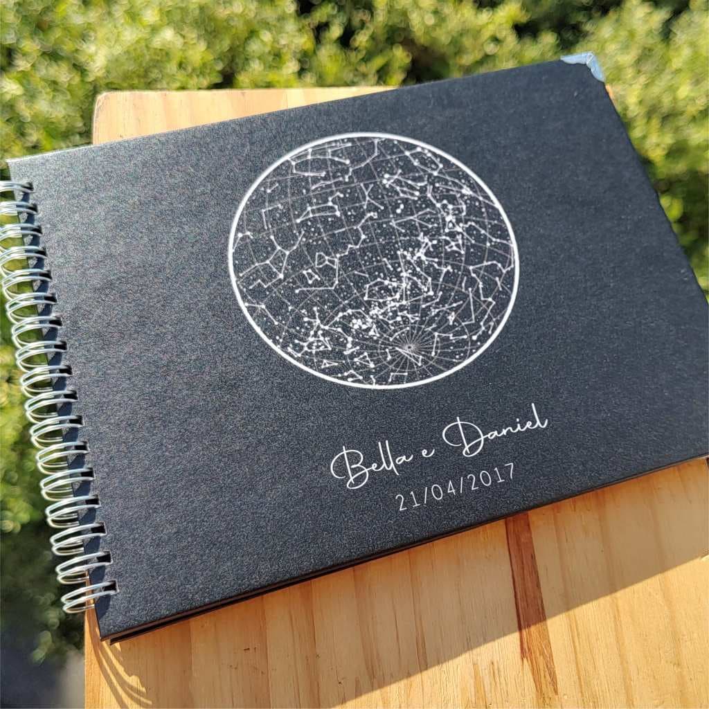 Scrapbook Álbum Mapa das Estrelas / Mapa Estelar Personalizado Com Nome de um Dias Especiais