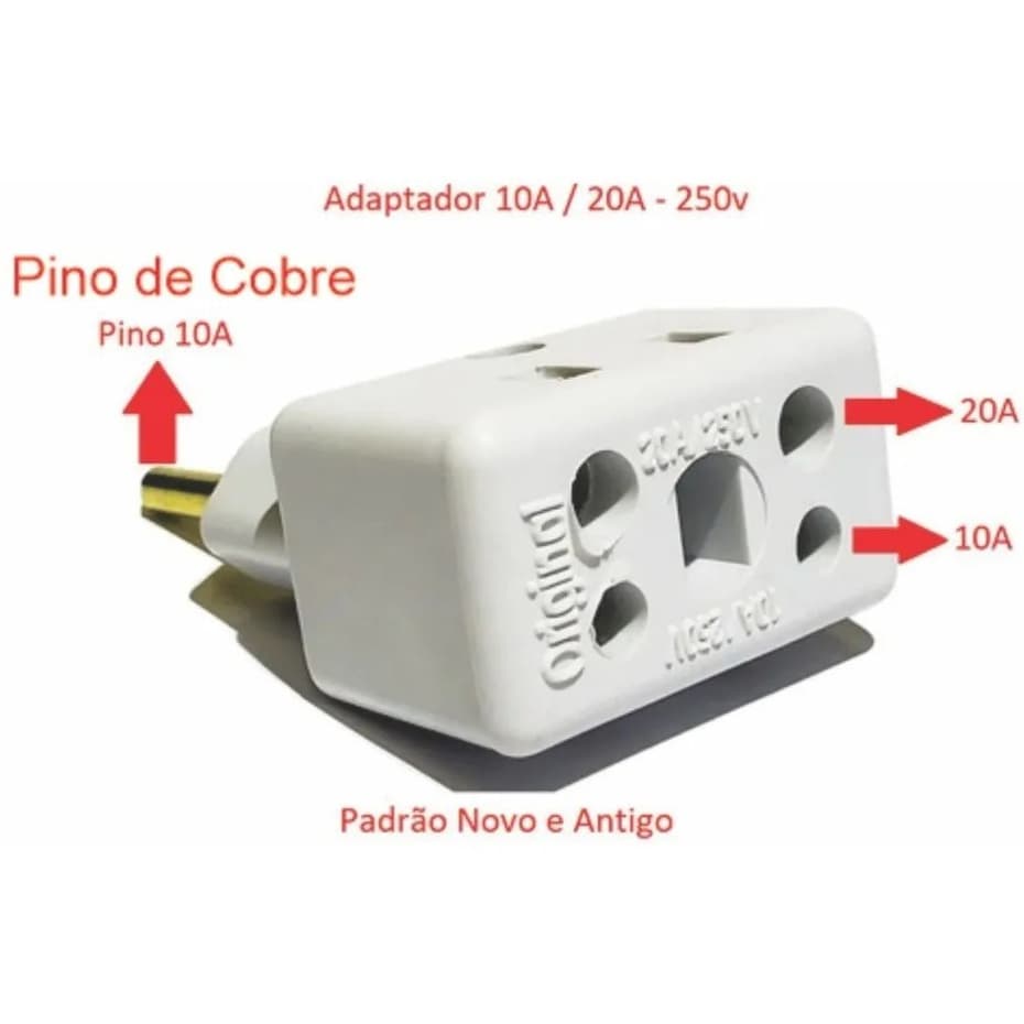 2 Adaptador de Tomada Universal 10a 20a 110v 220v