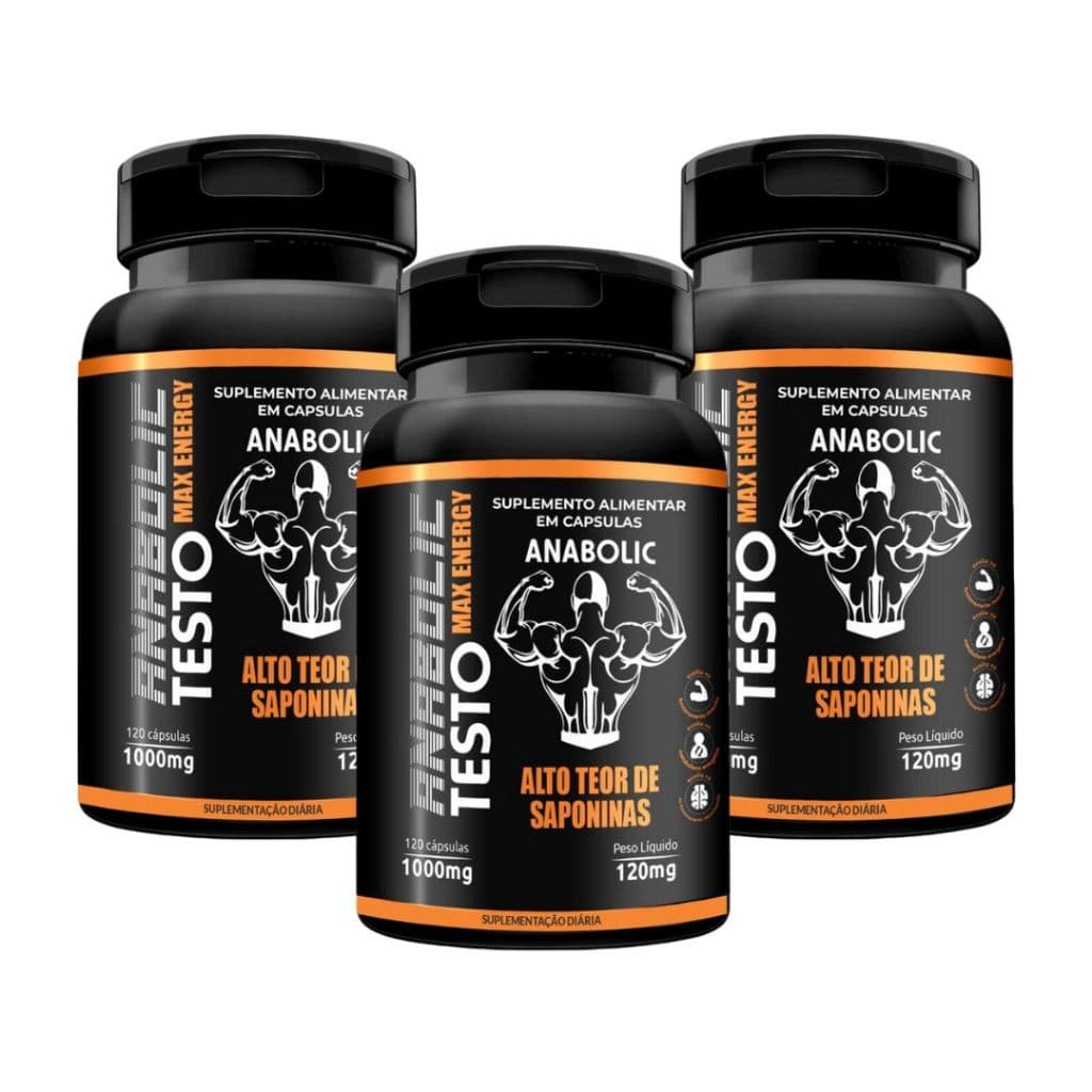 Kit 3x Testo Max Energy 120 Cápsulas Medinfarm