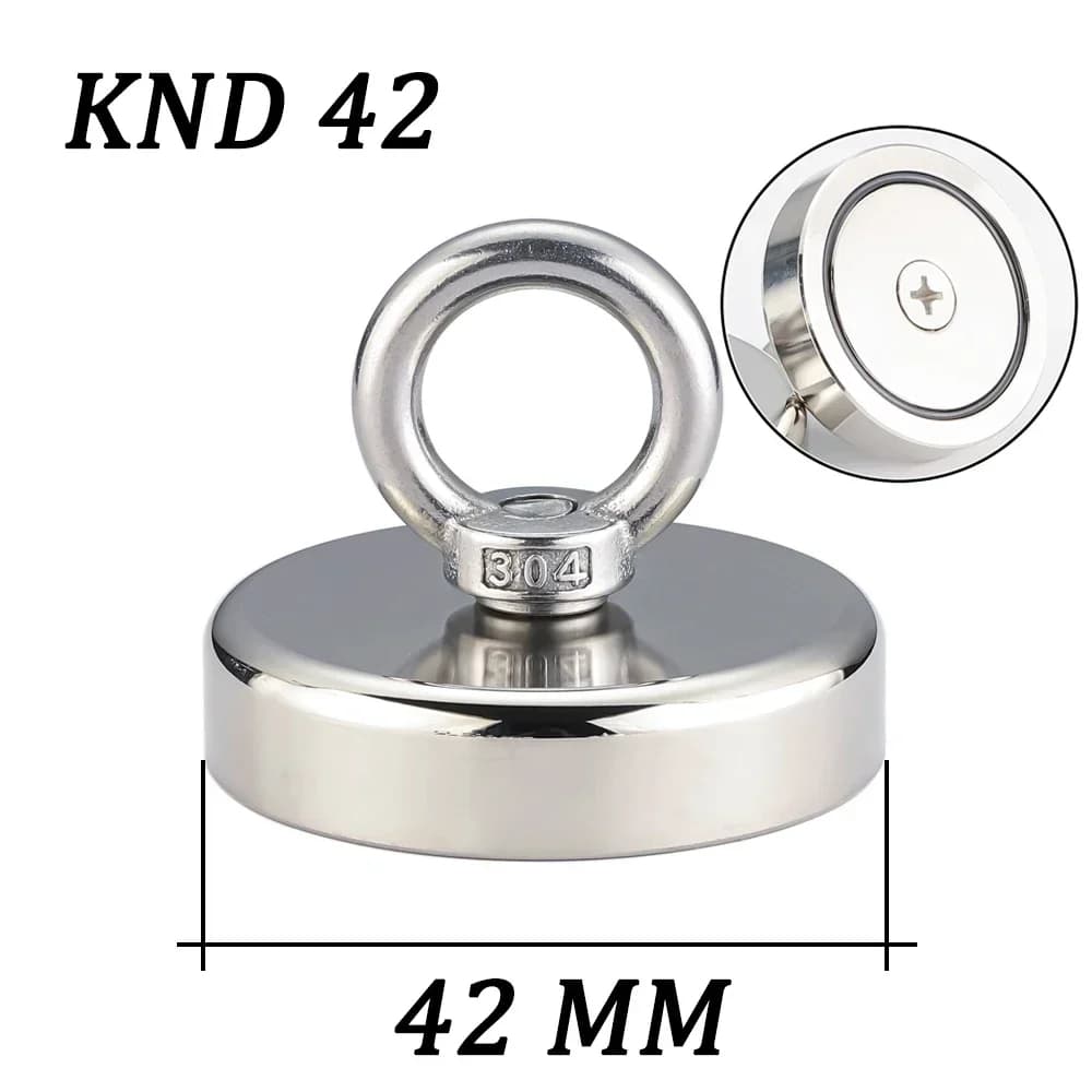 Super imã De Neodímio 42mm Pesca Magnetica ate 61kg