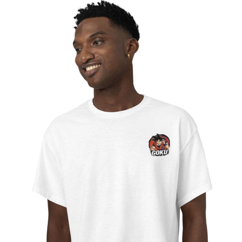 Camiseta Masculina Anime Goku Malha 100% Algodão Camiseta Confortável Lançamento Envio Rápido