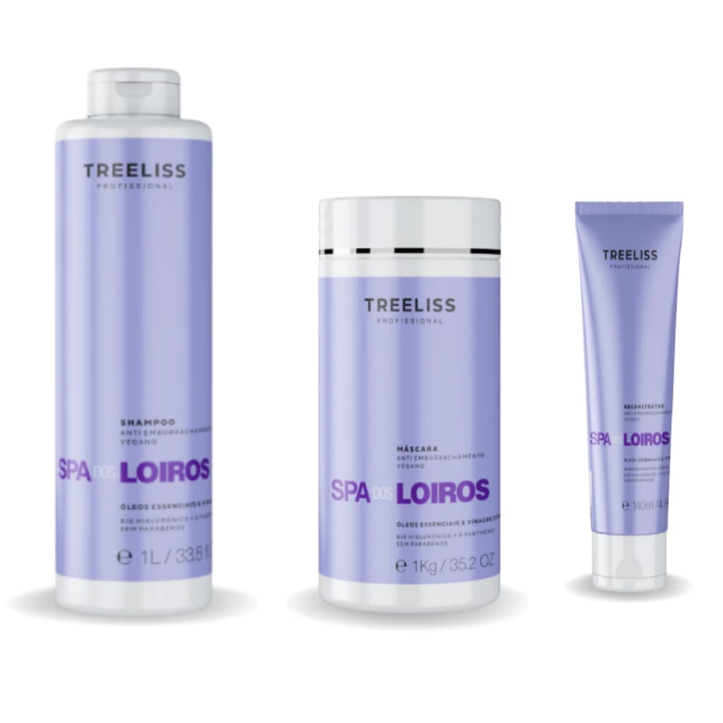 TRATAMENTO KIT 3 ITENS SPA DOS LOIROS SHAMPOO 1 LITRO+ MÁSCARA 1 KG +RECONSTRUTOR 140 ML