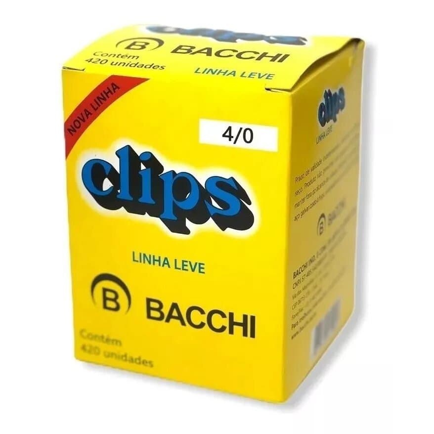 Clips Aço Galvanizado - Bacchi - Numeros 4/0  CAIXA 420 unidades.