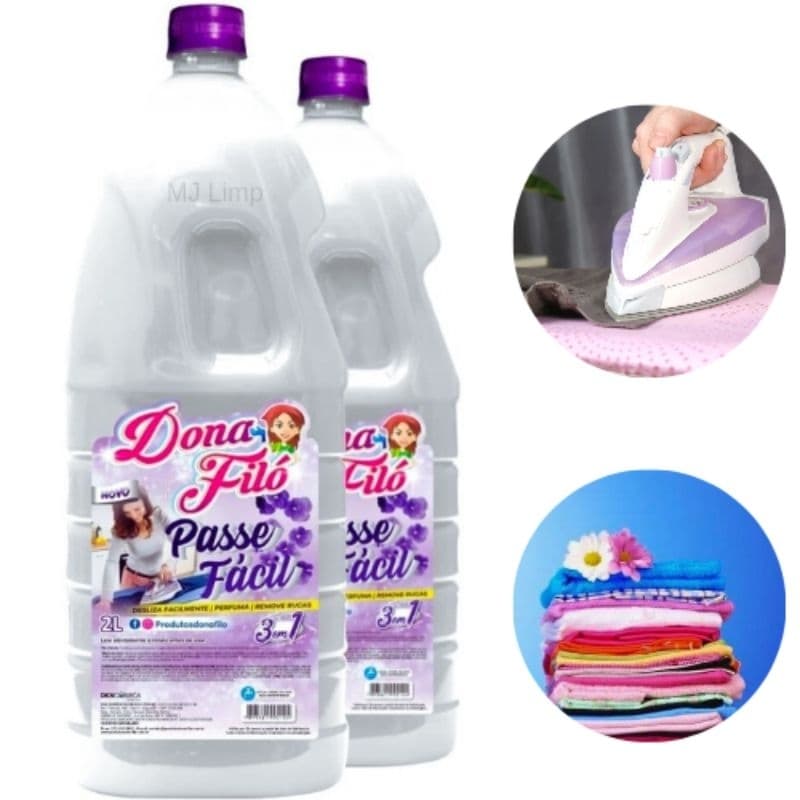 Kit 2 Revitalizador Para Passar Roupas Perfuma e Desamassa Passe Fácil  2L