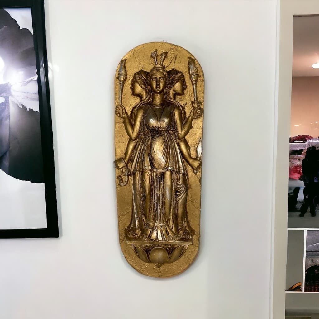 Placa Decorativa Deusa Hekate Tríplice Wicca Hecate Altar