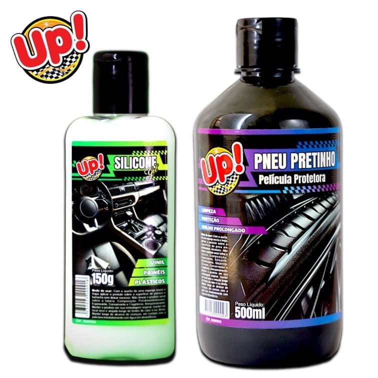 Kit 2em1 - Pneu Pretinho Up e Silicone Gel Automotivo Up