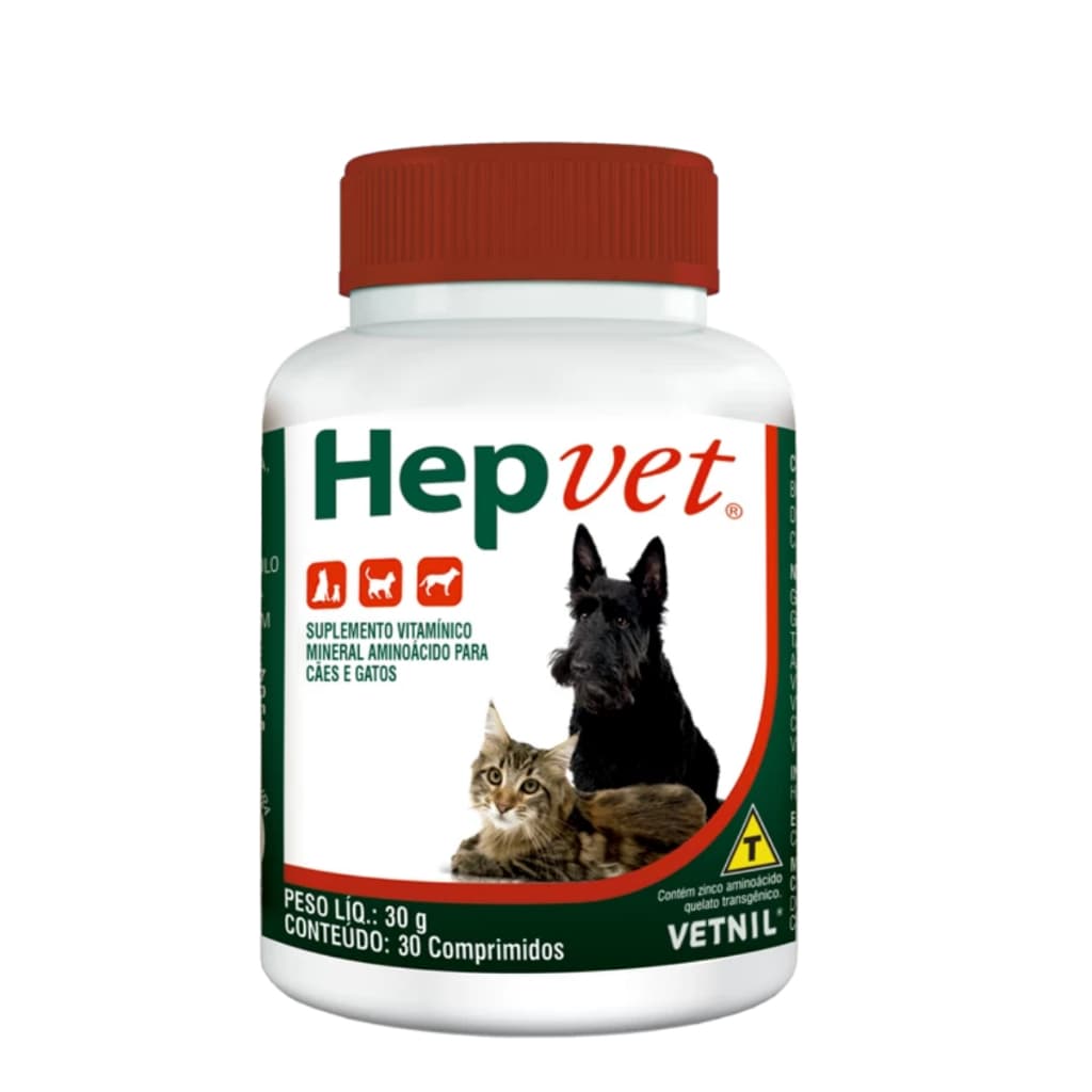Hepvet Suplemento Vitamínico - 30 comprimidos - Vetnil