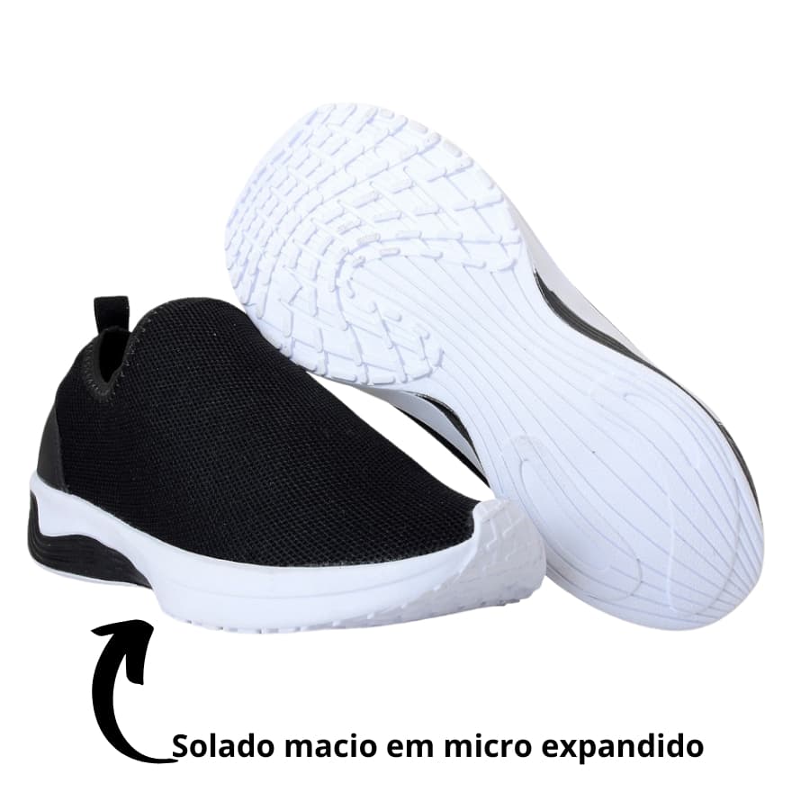 Tênis Meia Feminino Academia Slip On Calce Fácil Caminhada Esportivo Confortável Leve