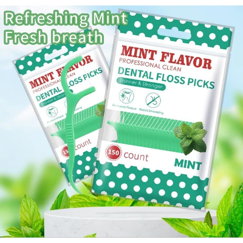 Fio dental com haste menta refrescante 150 unidades