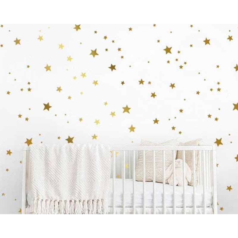 ADESIVO PAREDE KIT 267 ESTRELAS DOURADO FOSCO 9,7,5,3 CM quarto bebê ESTRELA ESTRELINHAS autocolante