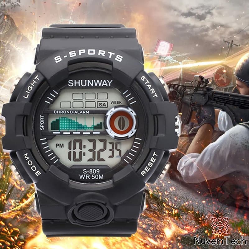 Relógio Digital Esportivo Masculino A Prova D Água Original Relógio Eletrônico Militar Cronômetro