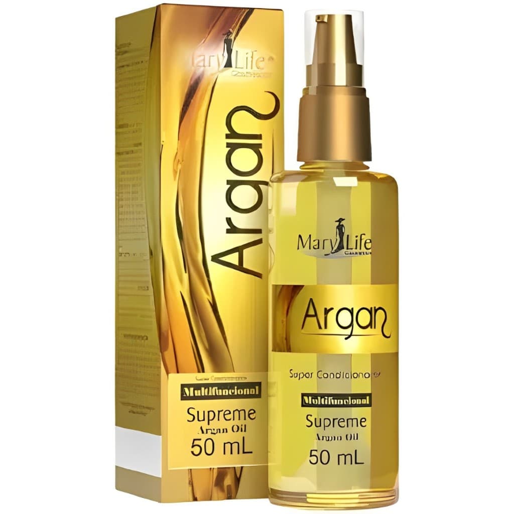 Óleo Supreme Argan Mary Life 50ml Protetor Térmico e Reparador de Pontas e  Hidratação