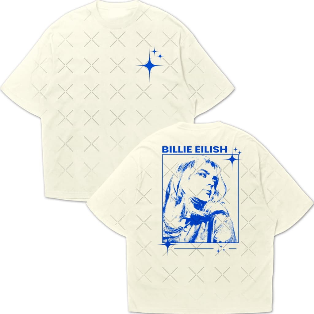 Camisa Básica Camiseta Billie Eilish Ocean Eyes Blue Lonely Cantora Happier - Arcaic