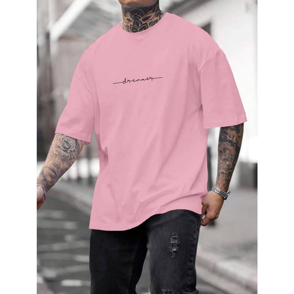 Camiseta Streetwear Estilo Rua Skatista Unissex Larga Confortável Camisa Estampa Silk Bordado Frase