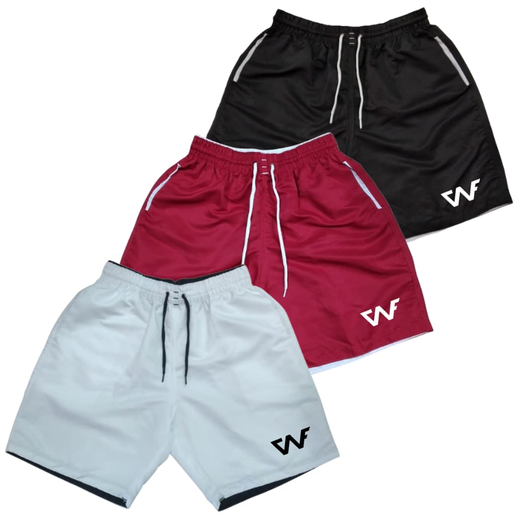 Kit 3 Bermudas Tactel Masculinas Shorts de Praia Piscina Futebol