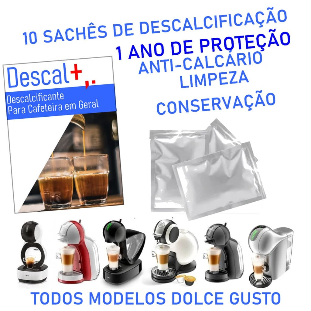 10 Descalcificante  Cafeteiras 3 Corações Dolce Nespresso kit saeco